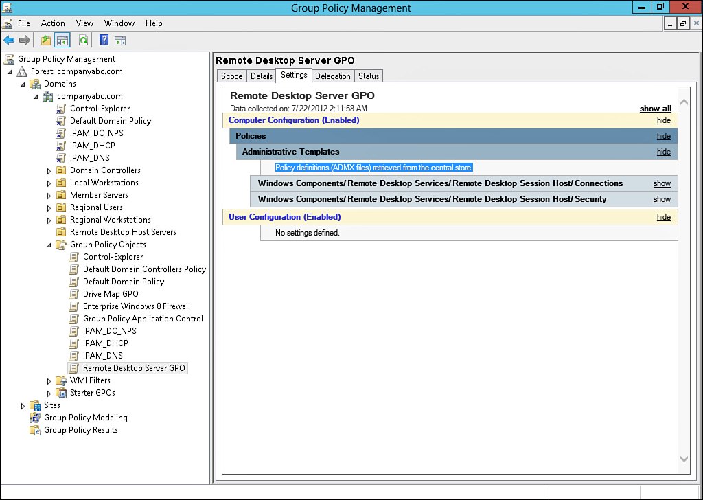 Windows Server 2012 Group Policies and Policy Management GPO